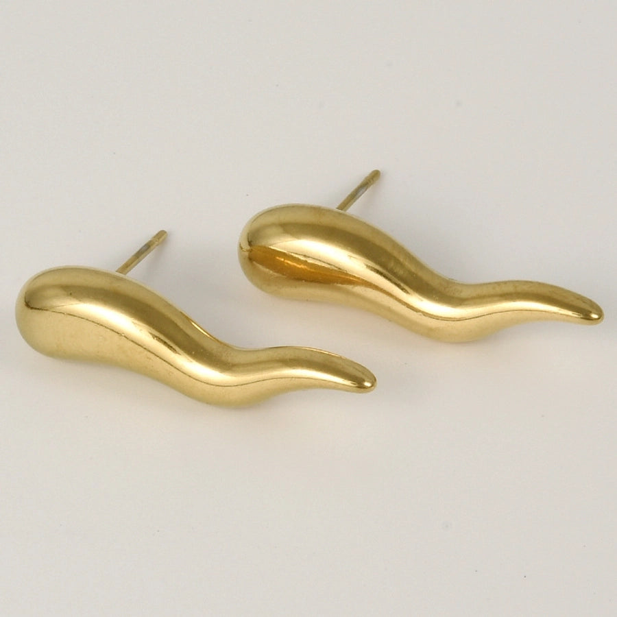 Wavy Drop Earrings [304 Stainless Steel]