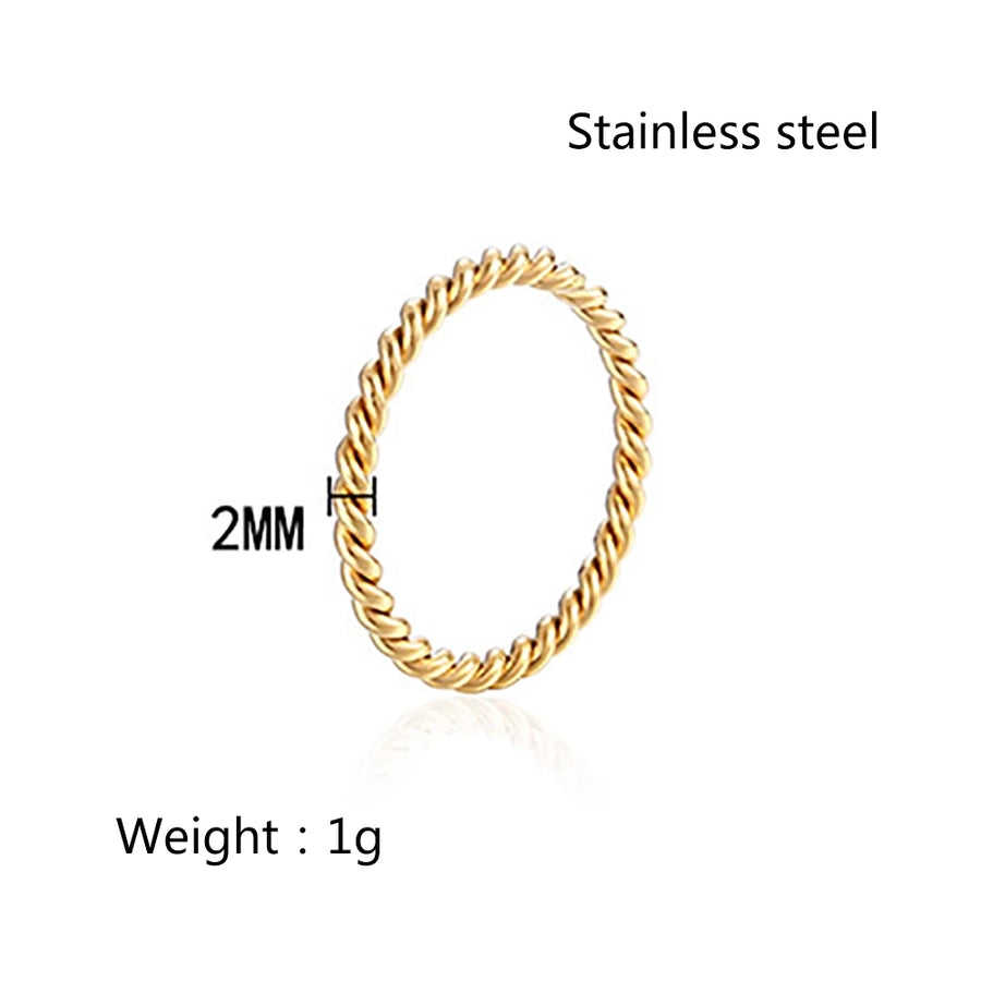 Twist Band Ring [304 Stainless Steel 18K Gold Plated]