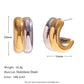 Two Tone Hoop Earrings [304 Stainless Steel,18K Gold Plated]