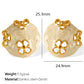 French Style Flower Resin Earrings [304 Stainless Steel,18K Gold Plated]