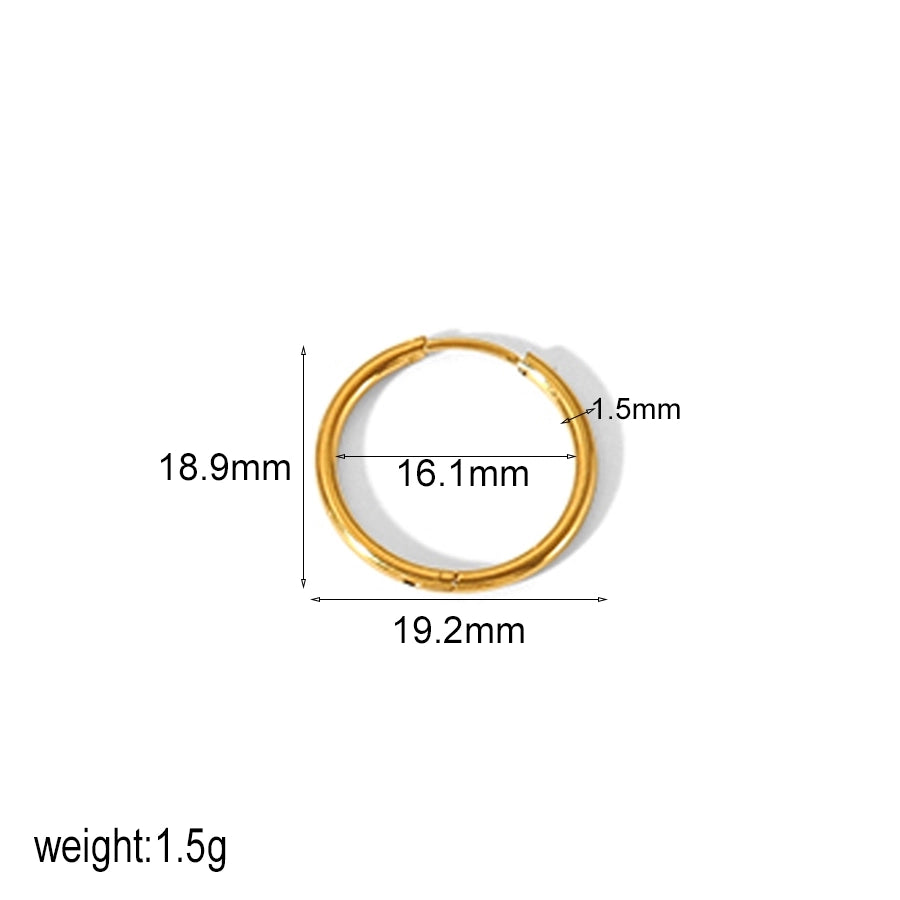 1 Piece Small Hoop Earrings [304 Stainless Steel, 18K Gold Plated]