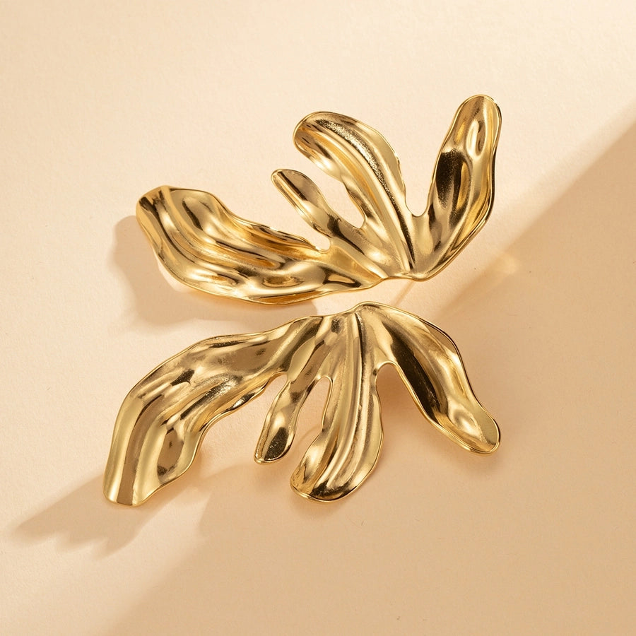 Flower Wings Earrings [304 Stainless Steel,18K Gold Plated]