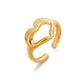 Heart Shape Open Ring [304 Stainless Steel 18K Gold Plated]