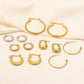 U Shape Circle Hoop Earrings [304 Stainless Steel,18K Gold Plated]