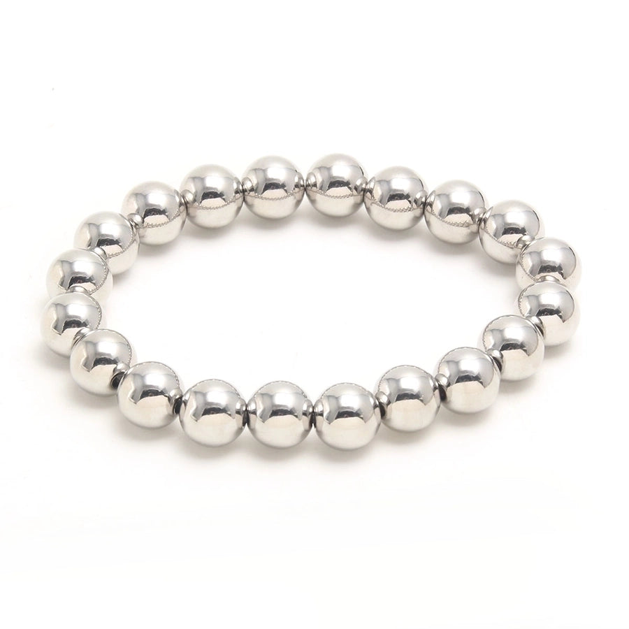 Round Beads Elastic Bracelet [304 Stainless Steel