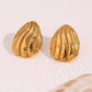 Wavy Stripes Earrings [304 Stainless Steel,18K Gold Plated]