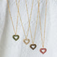 Colored Zircon Heart Necklace [304 Stainless Steel,14K Gold Plated]