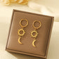 Sun Moon Drop Earrings [304 Stainless Steel,18K Gold Plated]