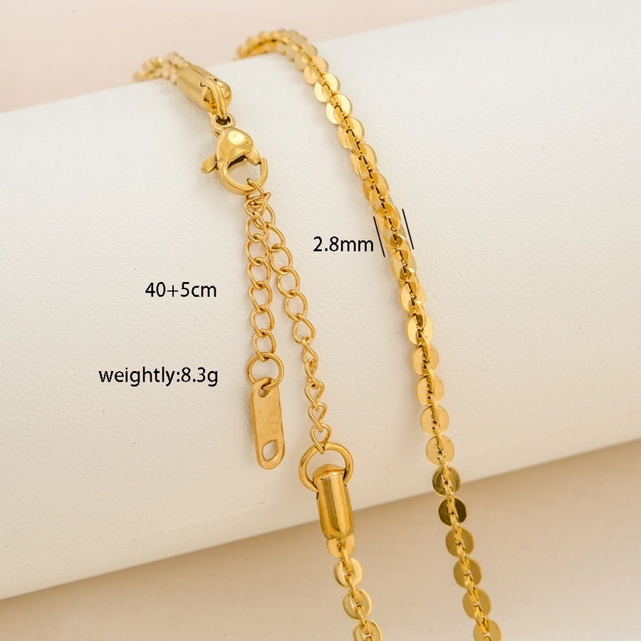 Chain Necklace [304 Stainless Steel,18K Gold Plated]