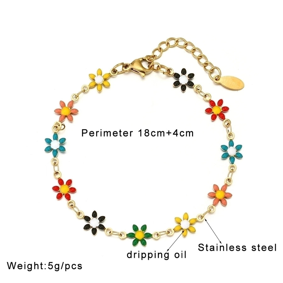 Basic Flower Bracelet [304 Stainless Steel,18K Gold Plated]