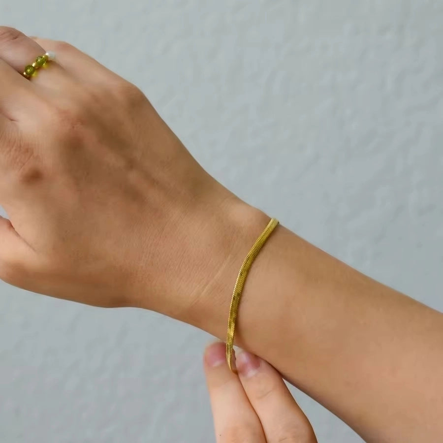 Braceletas de cadena [316L de acero inoxidable, 18K de oro chapado]