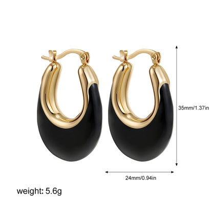 Retro Oval Earrings [201 Stainless Steel]