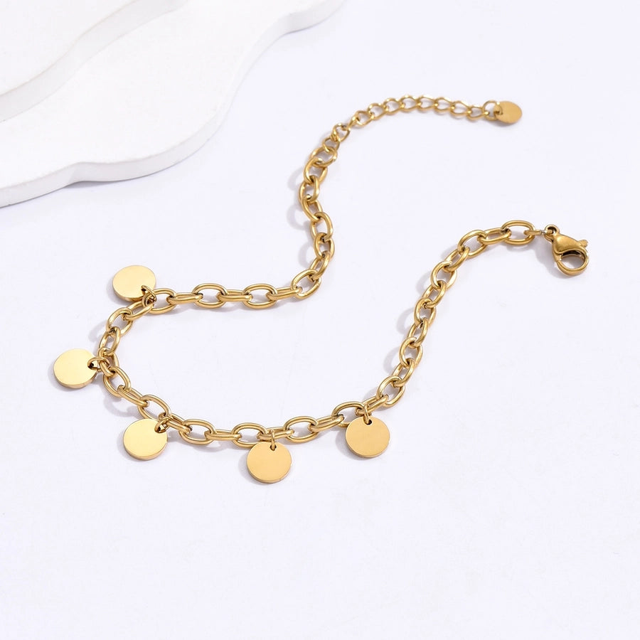 Coins  Bracelet [304 Stainless Steel, 14K Gold Plated]