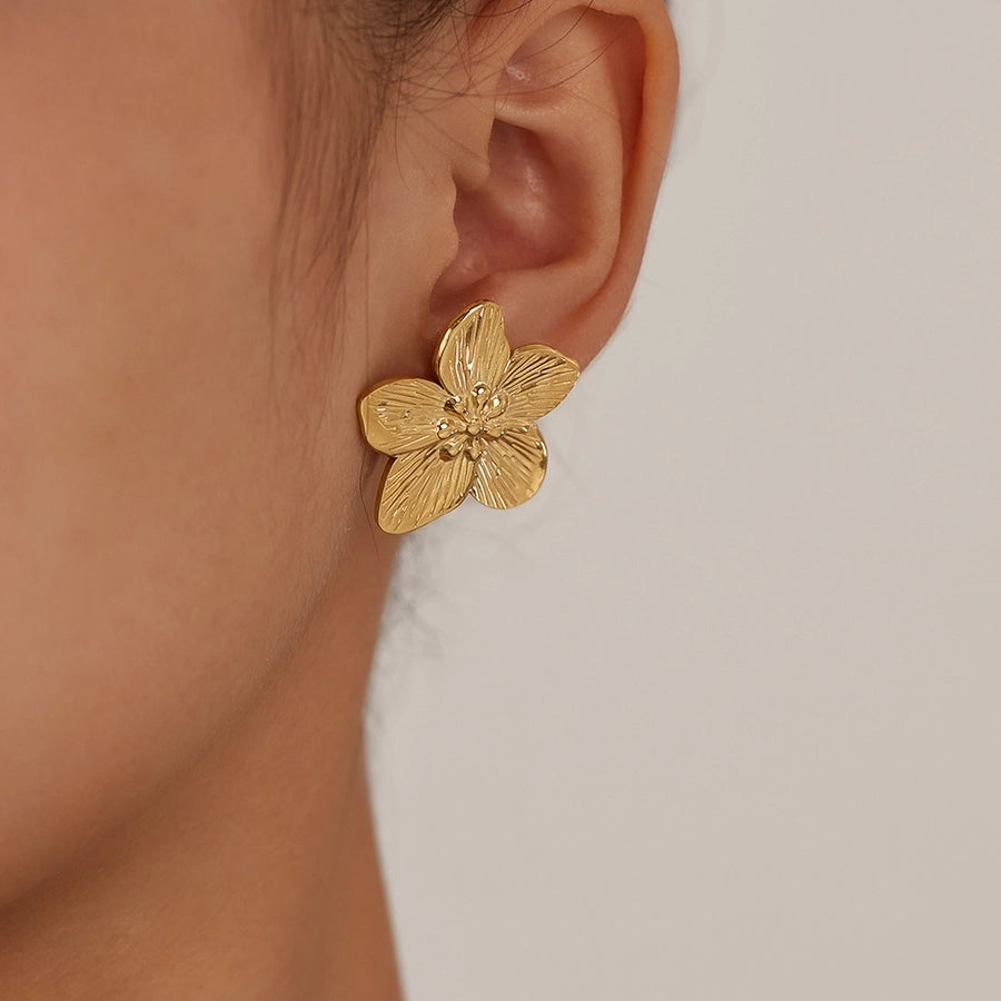 Flower Stud Earrings [304 Stainless Steel]