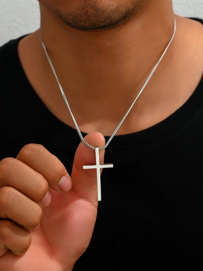 Commute Cross Necklace [304 Stainless Steel]