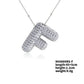 Three-dimensional Letter Zircon Pendant Necklace [304 Stainless Steel,Copper]