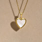 Heart Shape Shell Necklace [304 Stainless Steel,18K Gold Plated]