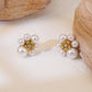 FrenchFlower Earrings [304 Stainless Steel,18K Gold Plated]