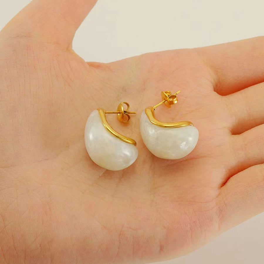 Water Droplets Resin Earrings [304 Stainless Steel,18K Gold Plated]