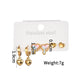 Heart Shape Butterfly Drop Earrings Set [304 Stainless Steel, 18K Gold Plated]