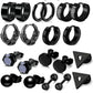 16 paires Boucles d'oreilles en plaquette noire [304 en acier inoxydable]