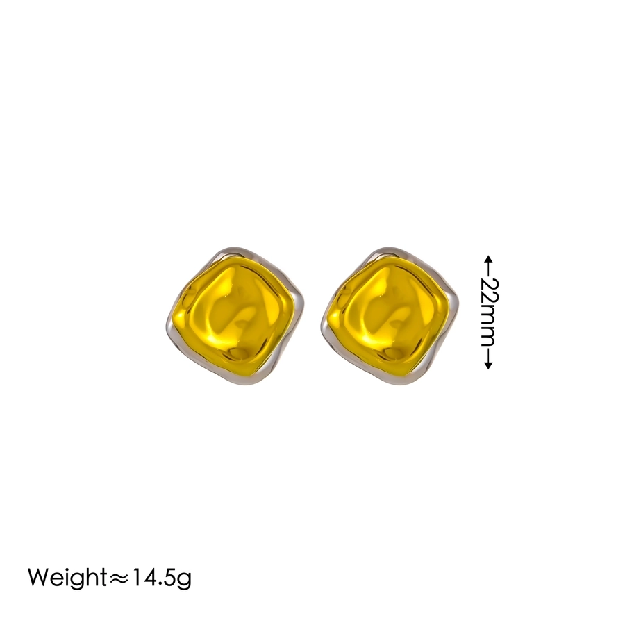 Gold and Silver Contrast Earrings [ Stainless Steel, 18K Gold Plated]