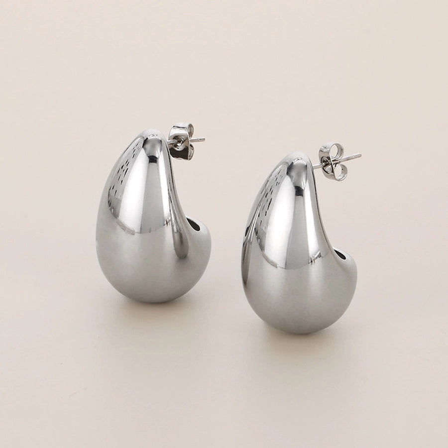 Water Droplets Hollow Out Earrings [304 Stainless Steel,18K Gold Plated]