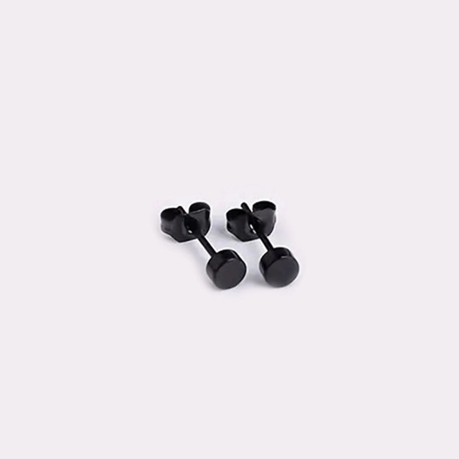 Flat Round Stud Earrings [304 Stainless Steel]