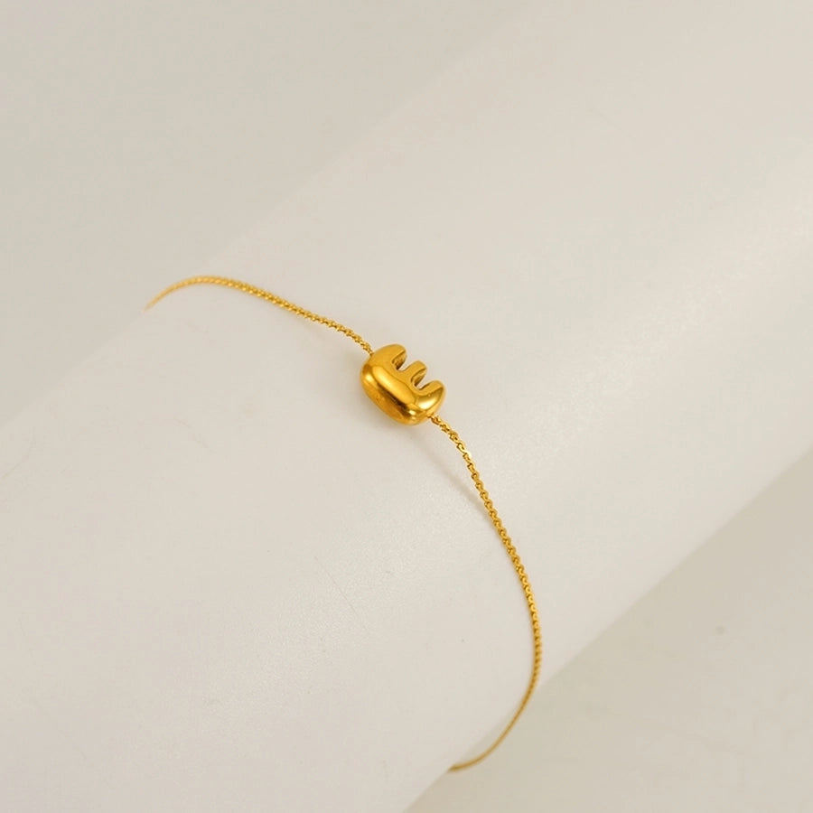 Pulseira de letra de estilo simples [304 aço inoxidável, peito de ouro de 18k]