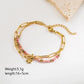 Natural Stone Beaded Bracelets [304 Stainless Steel,18K Gold Plated]