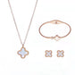 Four Leaf Clover Acrylic Jewelry Sets [304 Stainless Steel, 18K Gold Plated]