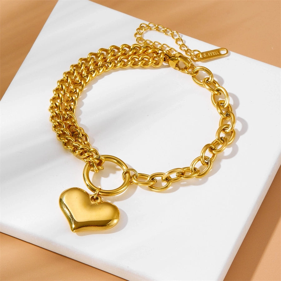 Various Heart Shape Chain Bracelets [Stainless Steel]