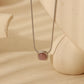 Pink Opal Square Necklace [304 Stainless Steel,18K Gold Plated]