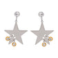 Silver Drop Star Earrings [304 Stainless Steel]