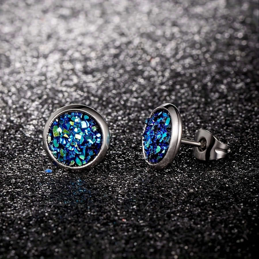 Colored Acrylic Stud Earrings [304 Stainless Steel]