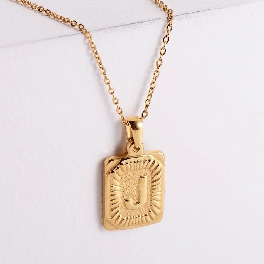 Simple Style Plating Letter Pendant Necklace [304 Stainless Steel,18K Gold Plated]