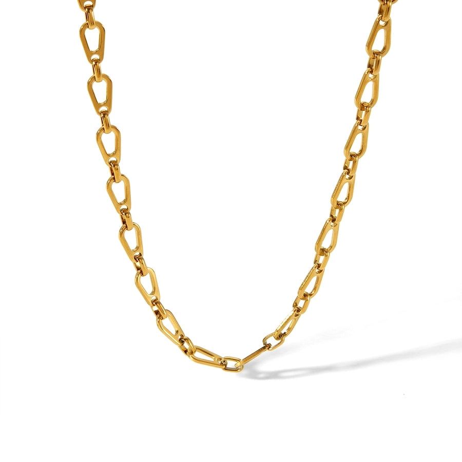 Gocce di bracciale/collana/gioielli a catena cavo [acciaio inossidabile 304, oro 18K placcato]