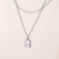 Silver Casual Simple Style Letter Rectangle Necklace [304 Stainless Steel]