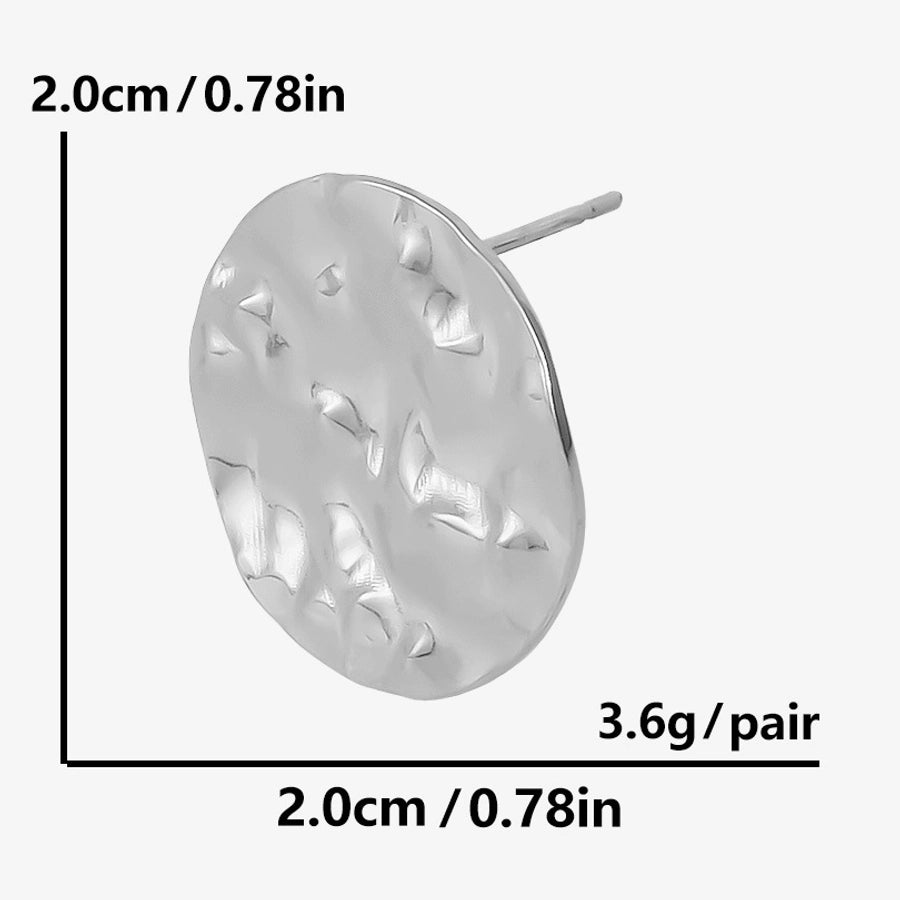 Pendientes redondos planos [304 acero inoxidable]