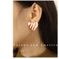 Heart Shape Enamel Epoxy Earrings [304 Stainless Steel,18K Gold Plated]