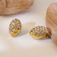 Princess French Style Irregular Rhinestones Earrings [304 Stainless Steel,18K Gold Plated]