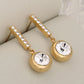 Shiny Round Plating Earrings [304 Stainless Steel,18K Gold Plated]