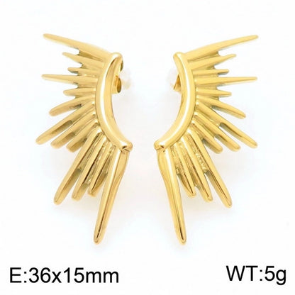 Sun Earrings [304 Stainless Steel, 18K Gold Plated]