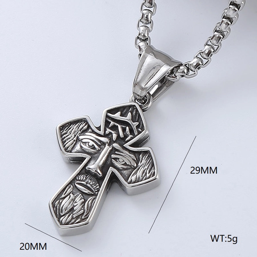 Punk Cool Style Cross Necklace Pendant [304 Stainless Steel]