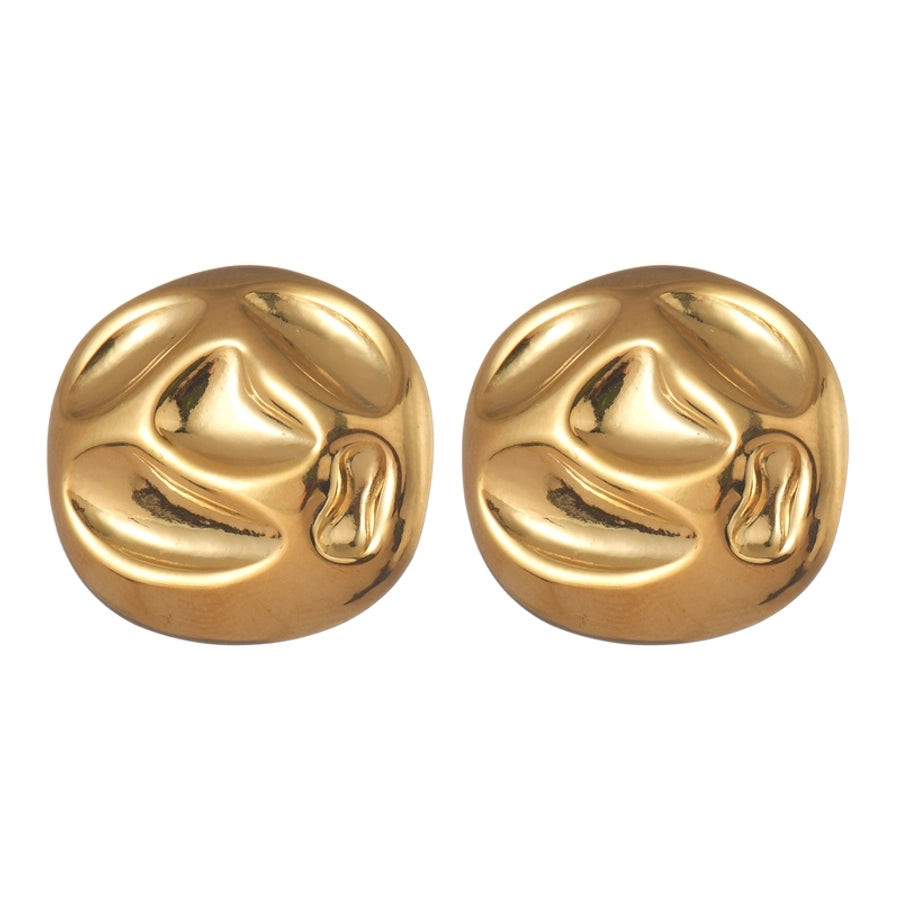 Irregular Round Earrings [304 Stainless Steel,18K Gold Plated]