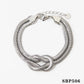 Bracciale/orecchini/collana a nodo casual [acciaio inossidabile 304, oro 16K placcato]