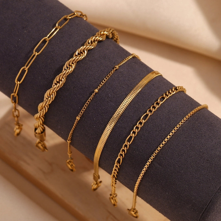 Chain Bracelets [304 Stainless Steel,18K Gold Plated]