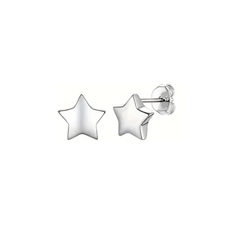 Star Round Heart Shape Stud Earrings [304 Stainless Steel, 18K Gold Plated]