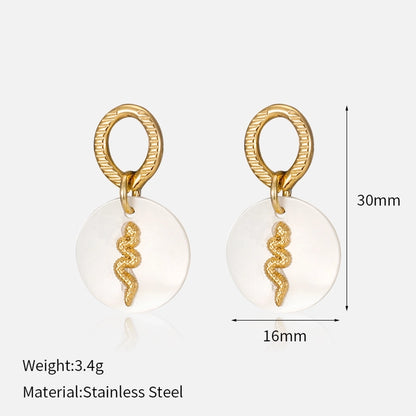 Snake Drop Earrings [304 Stainless Steel,18K Gold Plated]