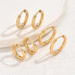 3 Pairs Hoop Earrings [201 Stainless Steel, 18K Gold Plated]